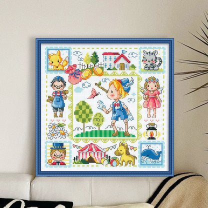 Pinocchio - 14CT Stamped Cross Stitch 30*30CM(Fairy Brand)