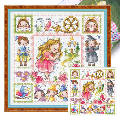 Sleeping Beauty - 14CT Stamped Cross Stitch 30*30CM(Fairy Brand)