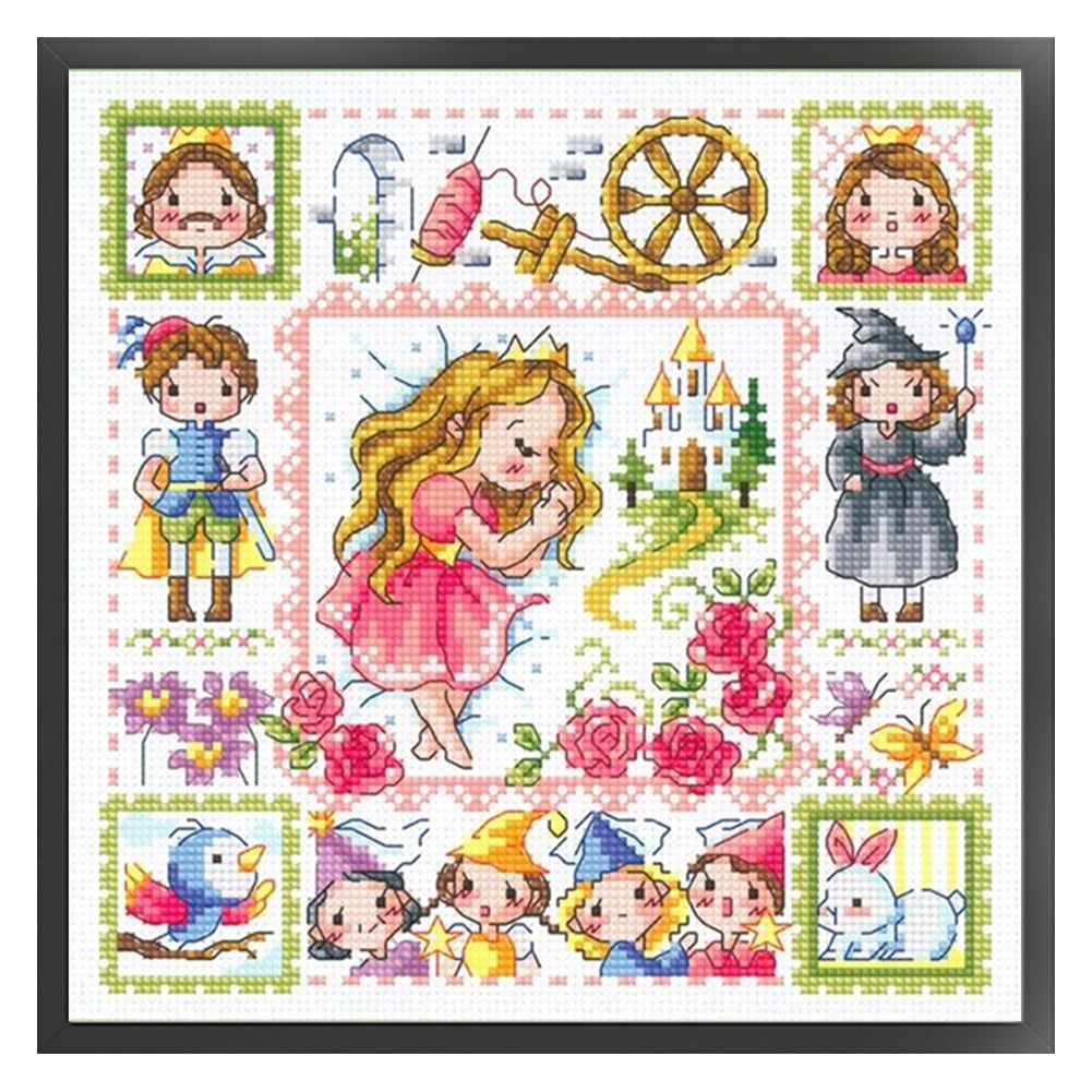 Sleeping Beauty - 14CT Stamped Cross Stitch 30*30CM(Fairy Brand)
