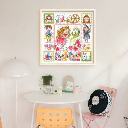 Sleeping Beauty - 14CT Stamped Cross Stitch 30*30CM(Fairy Brand)
