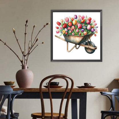 Tulip Cart - Full Round Drill Diamond Painting 30*30CM
