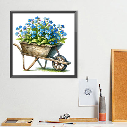 Blue Star Flower - Full Round Drill Diamond Painting 30*30CM
