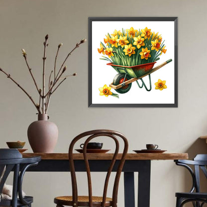Daffodil Cart - Full Round Drill Diamond Painting 30*30CM