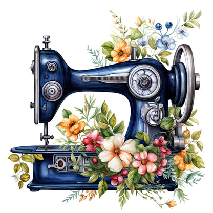 Sewing Machine And Flower - Full Round Drill Diamond Painting 40*40CM