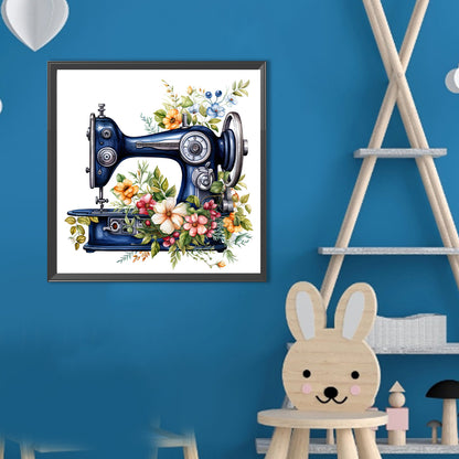 Sewing Machine And Flower - Full Round Drill Diamond Painting 40*40CM