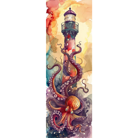 Octopus Lighthouse - Full AB Round Drill Diamond Painting 30*90CM