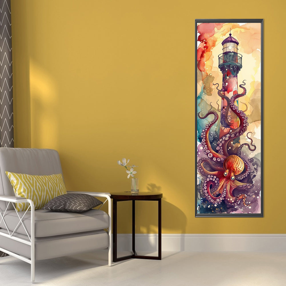 Octopus Lighthouse - Full AB Round Drill Diamond Painting 30*90CM