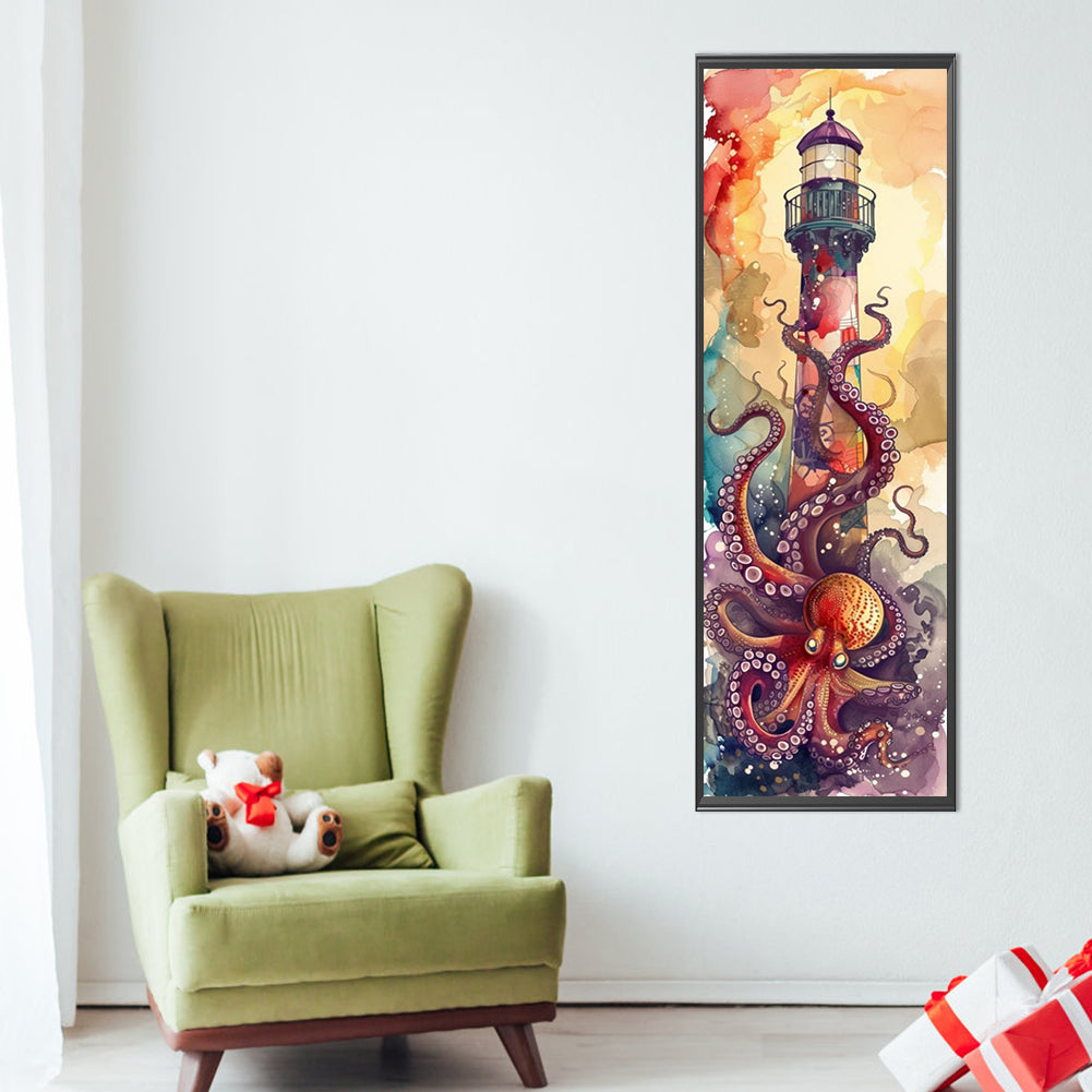 Octopus Lighthouse - Full AB Round Drill Diamond Painting 30*90CM