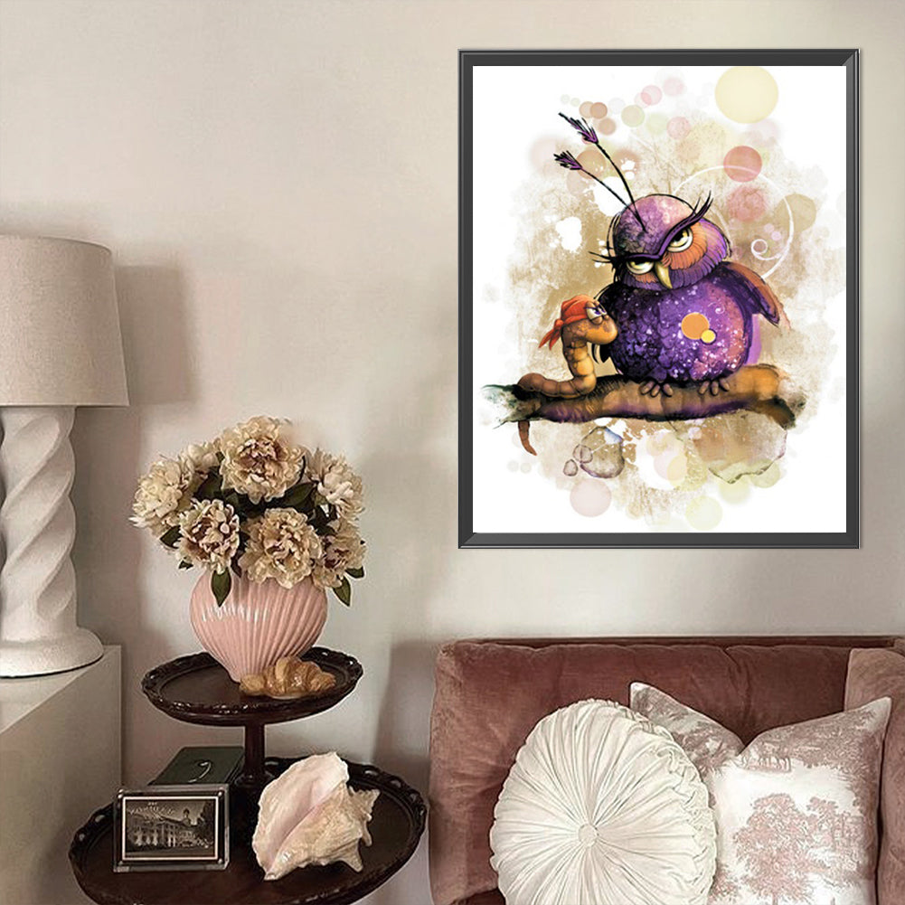 Funny Bird - Full AB Round Drill Diamond Painting 40*50CM