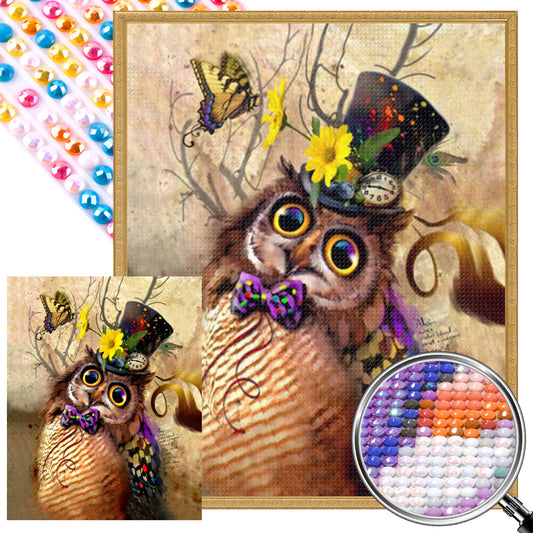 Owl - Full AB Round Drill Diamond Painting 40*50CM