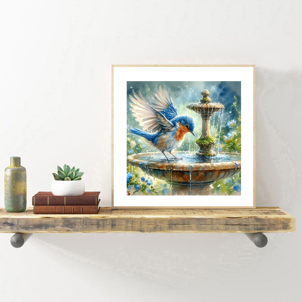 Blue Bird - Full Round Drill Diamond Painting 30*30CM