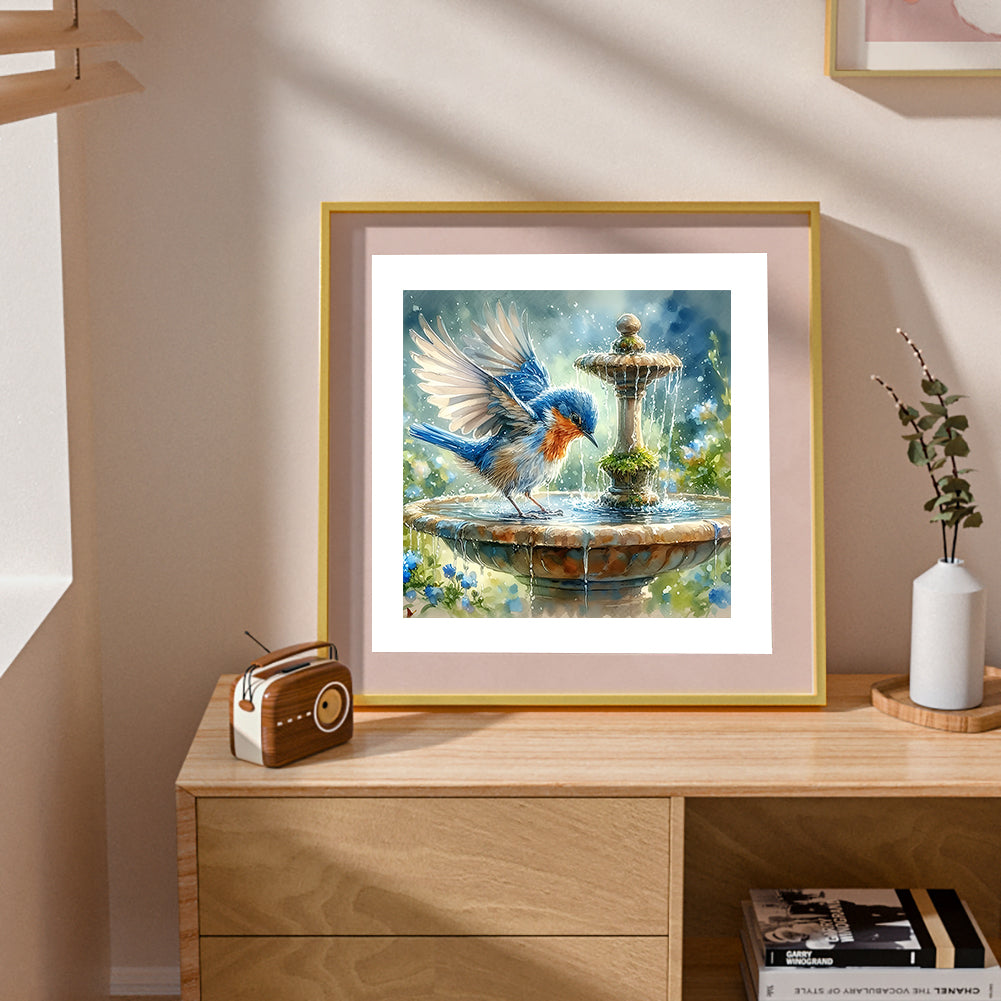 Blue Bird - Full Round Drill Diamond Painting 30*30CM