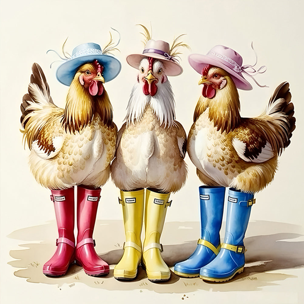 Chicken In Water Shoes - Full Round Drill Diamond Painting 30*30CM