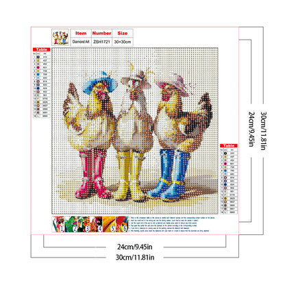 Chicken In Water Shoes - Full Round Drill Diamond Painting 30*30CM