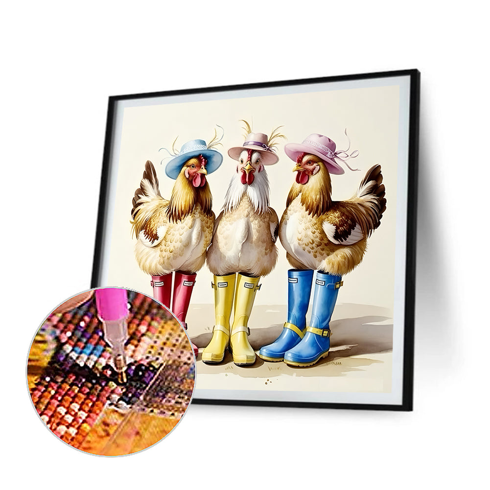 Chicken In Water Shoes - Full Round Drill Diamond Painting 30*30CM