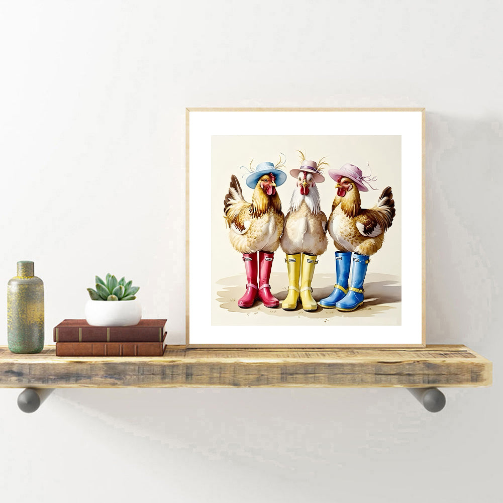Chicken In Water Shoes - Full Round Drill Diamond Painting 30*30CM
