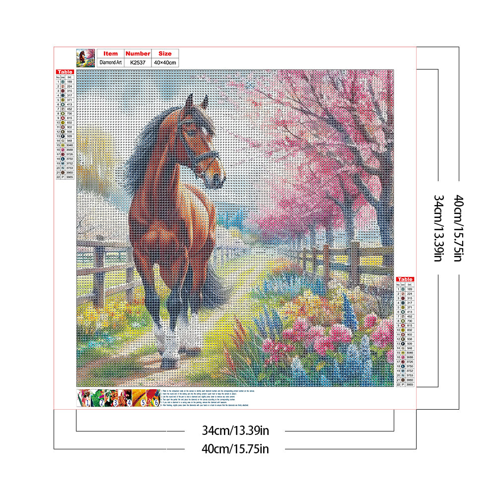 Horse - Full Round Drill Diamond Painting 40*40CM