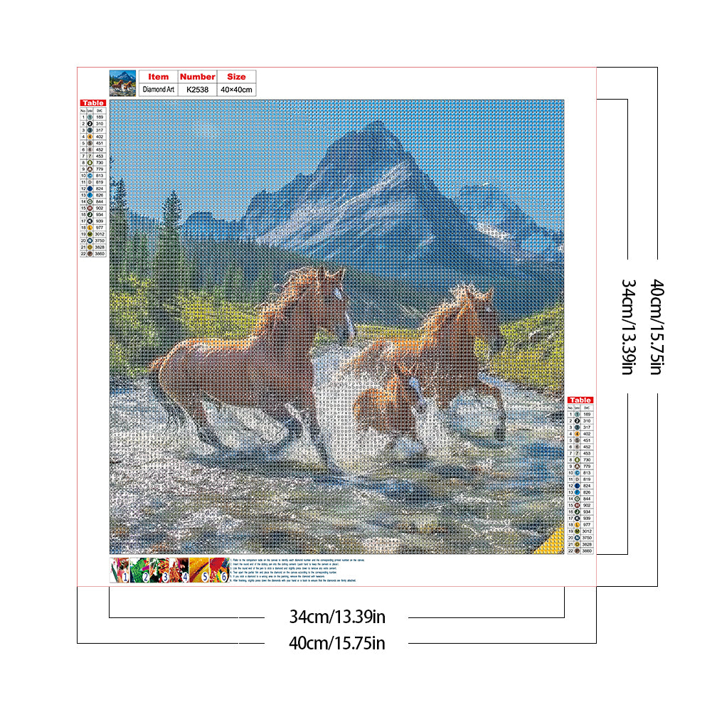 Horse - Full Round Drill Diamond Painting 40*40CM