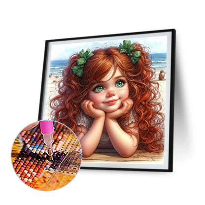 Cute Girl - Full Round Drill Diamond Painting 40*40CM