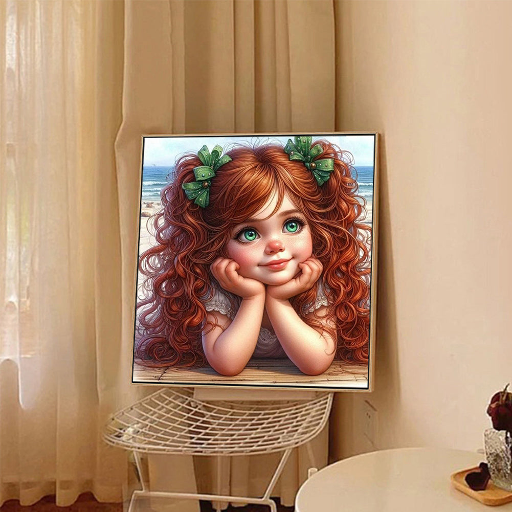 Cute Girl - Full Round Drill Diamond Painting 40*40CM