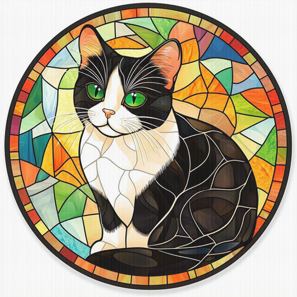 Cow Cat - 11CT Stamped Cross Stitch 40*40CM