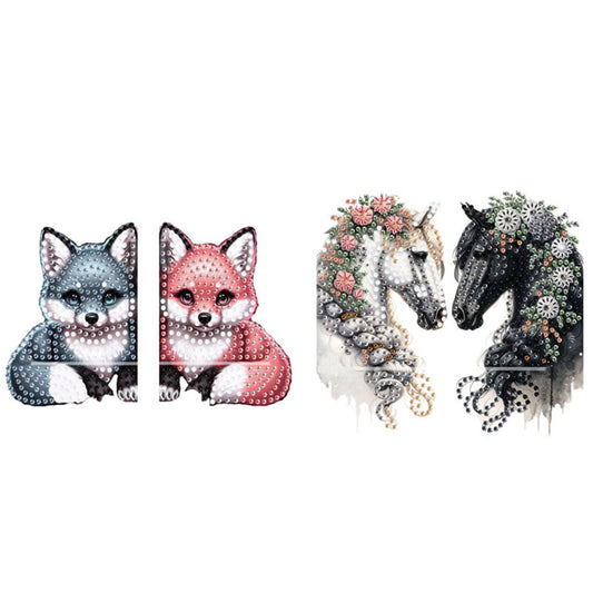 2pcs 2D Flat DIY Diamond Art Pendant Partial Drill Wall Decor for Home & Windows