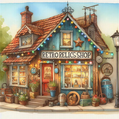 Corner Grocery Store - 11CT Stamped Cross Stitch 45*45CM