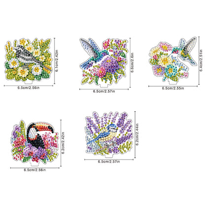 5PCS 2D Flat Animal Acrylic Decor Springs DIY Diamond Painting Shake Ornaments