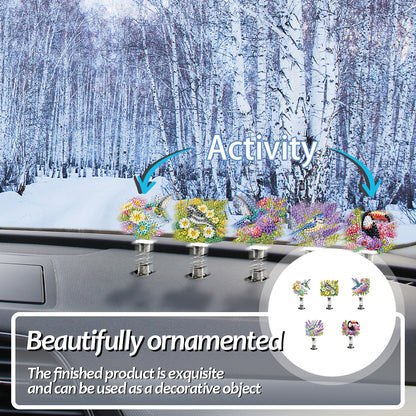 5PCS 2D Flat Animal Acrylic Decor Springs DIY Diamond Painting Shake Ornaments
