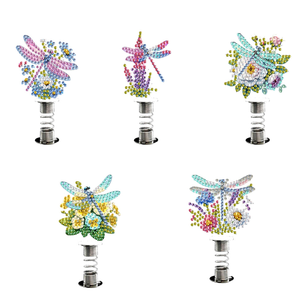 5PCS 2D Flat Animal Acrylic Decor Springs DIY Diamond Painting Shake Ornaments
