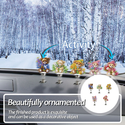 5PCS 2D Flat Animal Acrylic Decor Springs DIY Diamond Painting Shake Ornaments