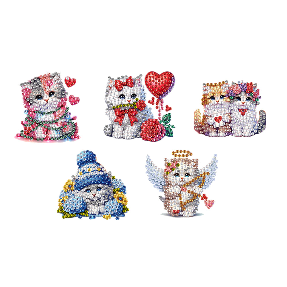 5PCS 2D Flat Animal Acrylic Decor Springs DIY Diamond Painting Shake Ornaments