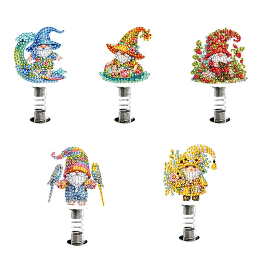 5PCS 2D Flat Animal Acrylic Decor Springs DIY Diamond Painting Shake Ornaments