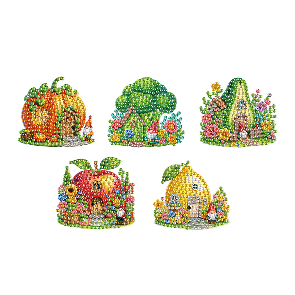 5PCS 2D Flat Animal Acrylic Decor Springs DIY Diamond Painting Shake Ornaments