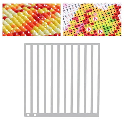 Stainless Steel Diamond Painting Ruler DIY Diamond Painting Tools (2 Rows Round)