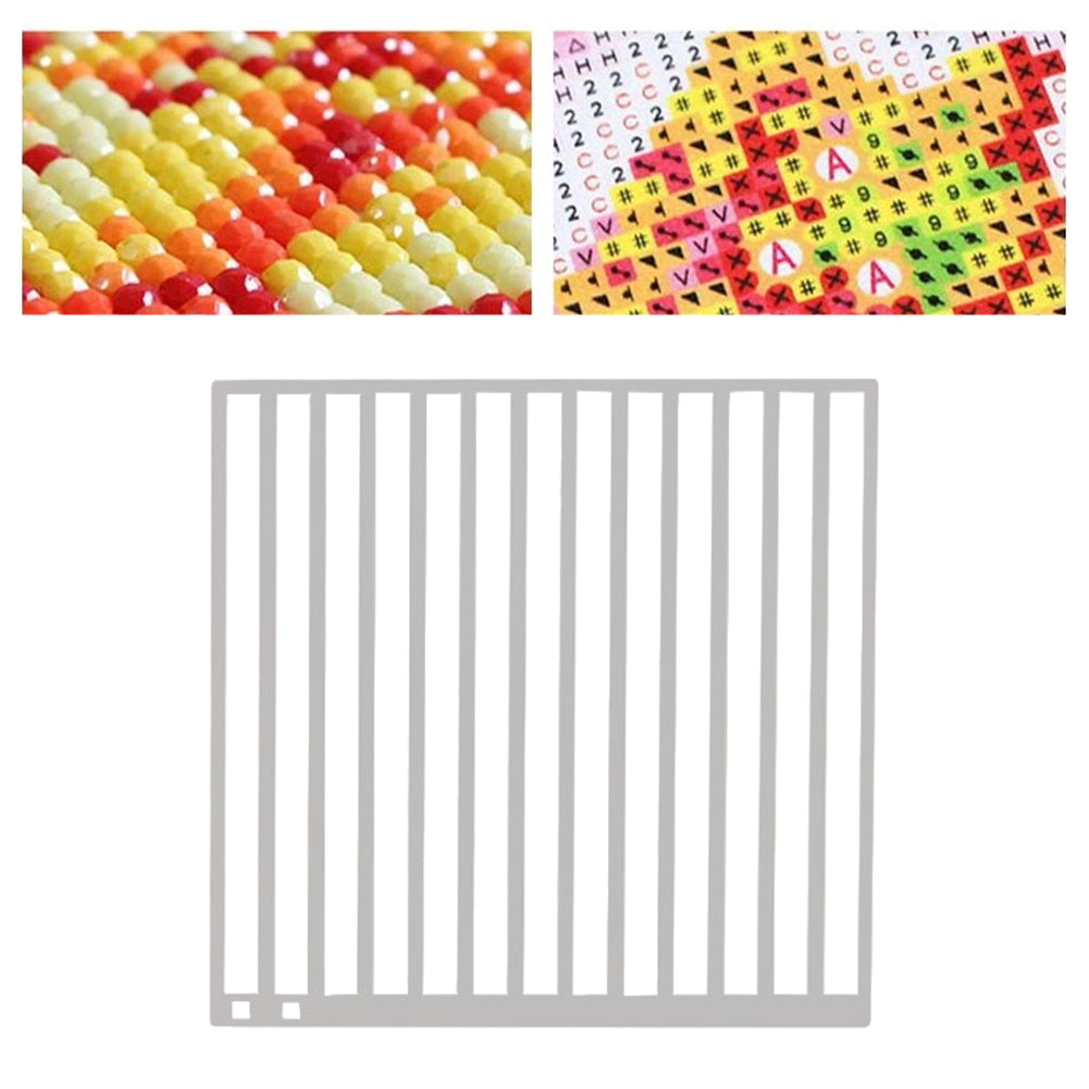 Stainless Steel Diamond Painting Ruler DIY Diamond Painting Tool (2 Rows Square)