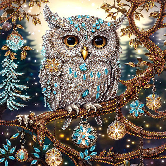 4Pcs Christmas Owl - Special Shaped Drill Diamond Painting 30*30CM