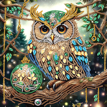 4Pcs Christmas Owl - Special Shaped Drill Diamond Painting 30*30CM