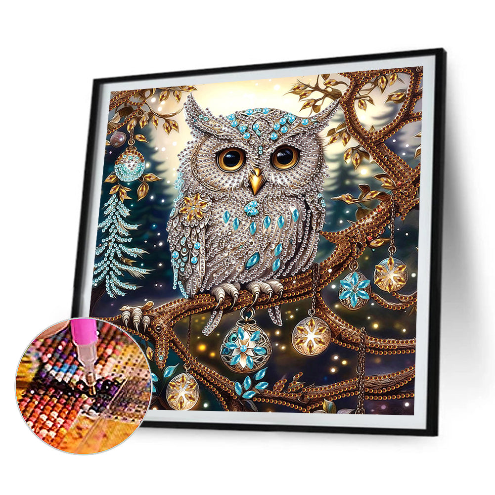4Pcs Christmas Owl - Special Shaped Drill Diamond Painting 30*30CM