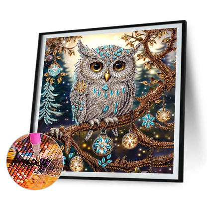 4Pcs Christmas Owl - Special Shaped Drill Diamond Painting 30*30CM
