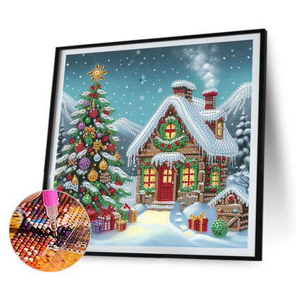 4Pcs Christmas House - Special Shaped Drill Diamond Painting 30*30CM
