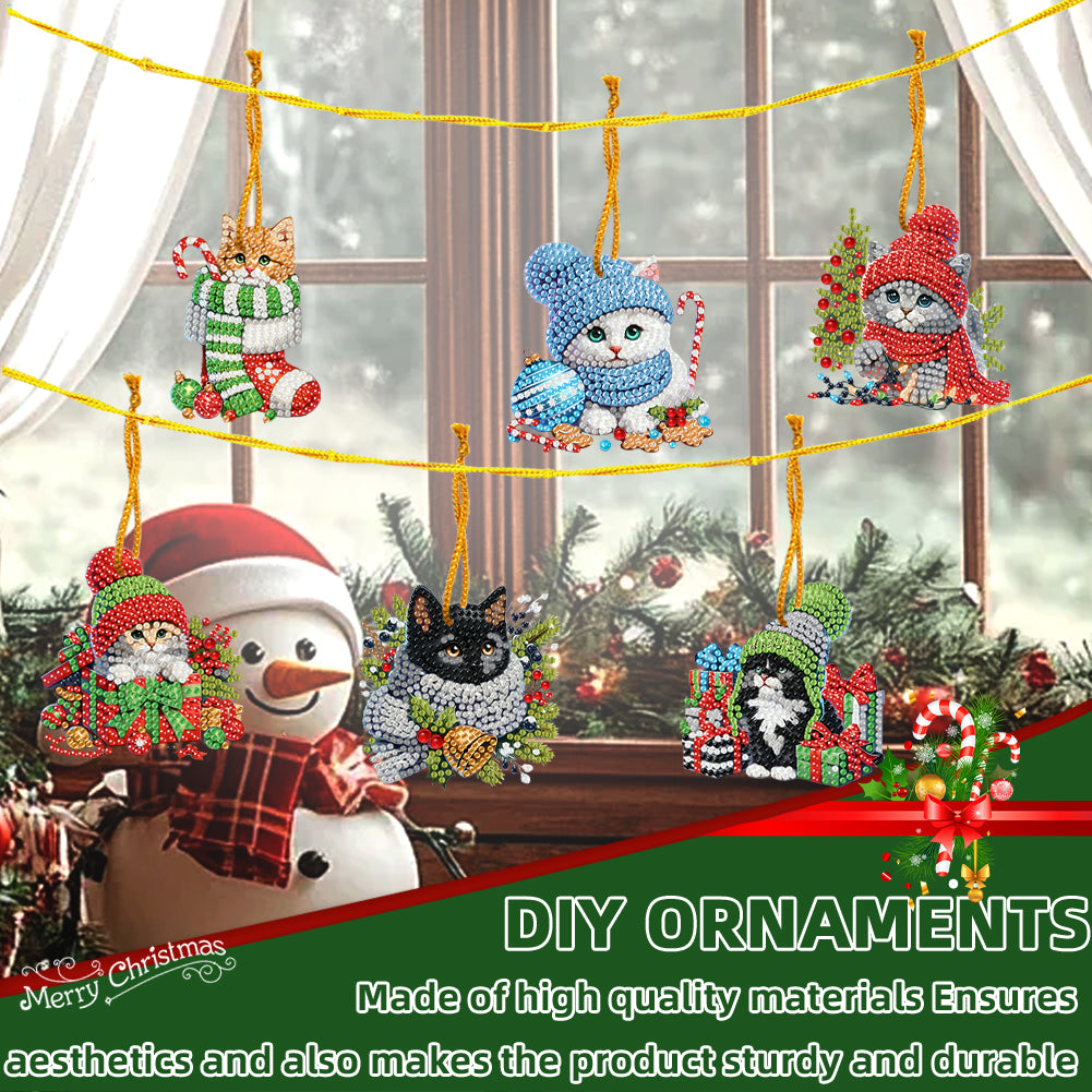 15pcs Xmas Theme 2D Flat DIY Hanging Diamond Art Kits Home Wall Decoration Craft
