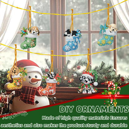 15pcs Xmas Theme 2D Flat DIY Hanging Diamond Art Kits Home Wall Decoration Craft