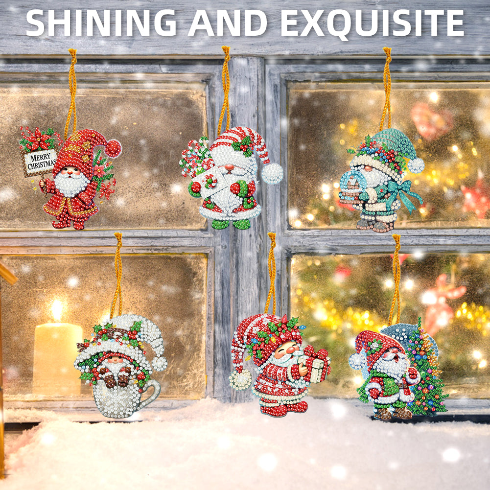 15pcs Xmas Theme 2D Flat DIY Hanging Diamond Art Kits Home Wall Decoration Craft