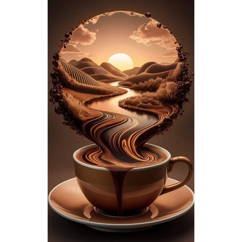 Coffee Painting - Full Round Drill Diamond Painting 30*50CM
