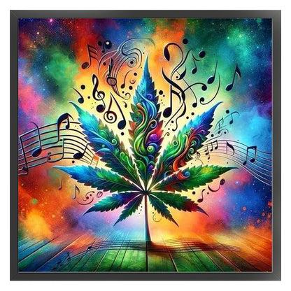 Music Maple Leaf - 11CT Stamped Cross Stitch 45*45CM