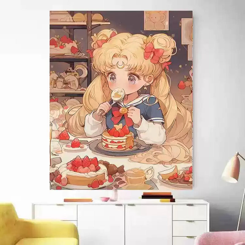 Dessert Moon Rabbit - 9CT Stamped Cross Stitch 65*80CM(Mona Lisa Brand)