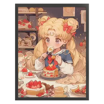 Dessert Moon Rabbit - 9CT Stamped Cross Stitch 65*80CM(Mona Lisa Brand)