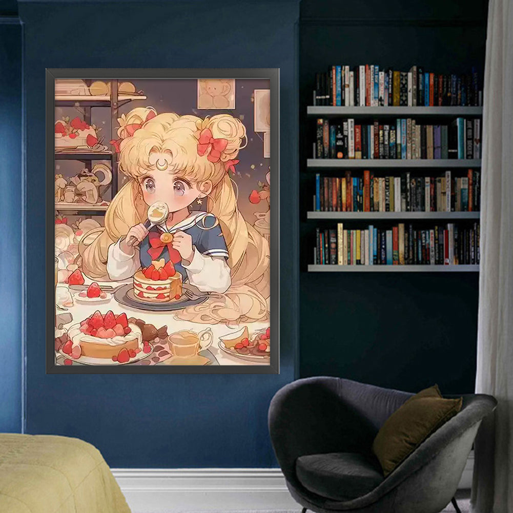 Dessert Moon Rabbit - 9CT Stamped Cross Stitch 65*80CM(Mona Lisa Brand)