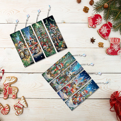 8Pcs Christmas Themed DIY Diamond Painting Bookmark for Reading Enthusiasts